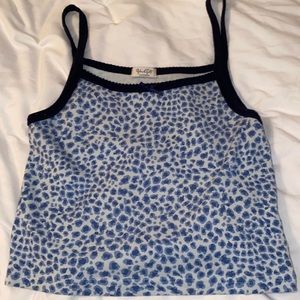 Blue leopard print tank top, brandy melville brand, one size